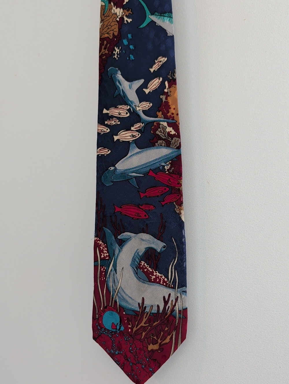 WWF 1993 Hammerhead Shark Silk Tie